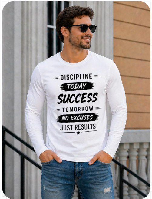 Mens Full Sleeves High Quality T-Shirt(180GSM)
