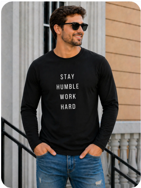 Mens Full Sleeves High Quality T-Shirt(180GSM)