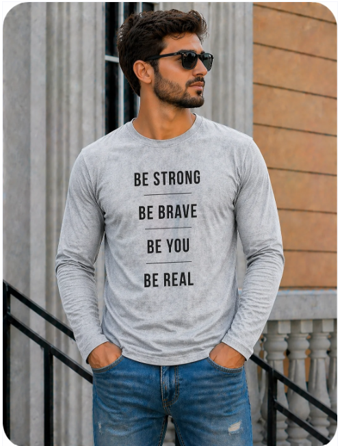 Mens Full Sleeves High Quality T-Shirt(180GSM)