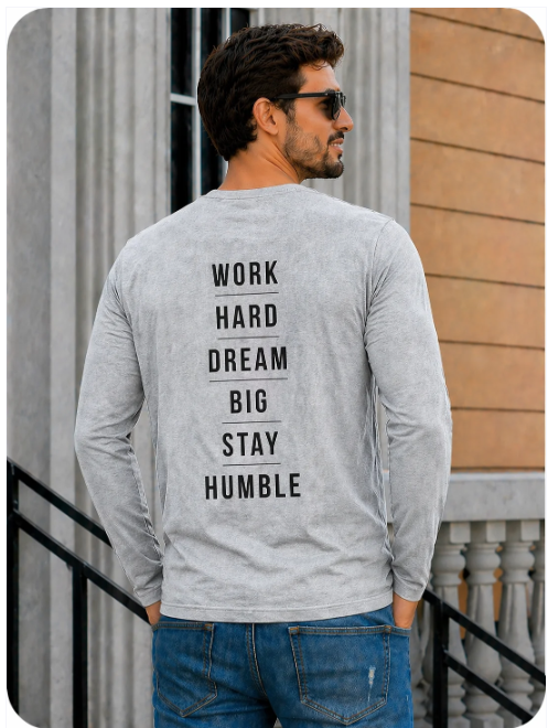 Mens Full Sleeves High Quality T-Shirt(180GSM)